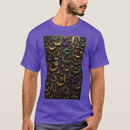 Camiseta Letras Árabes en 3D de Lujo Abstracto