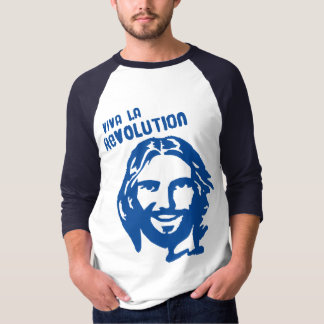 Camiseta Letras azules de la manga de la revolución del La