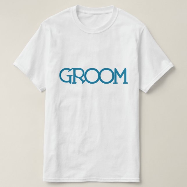 Camiseta Letras azules "Groom" | Fiesta de bodas (Diseño del anverso)