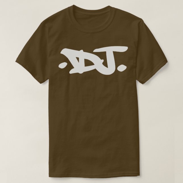 Camiseta Letras blancas del graffiti del DJ (Diseño del anverso)