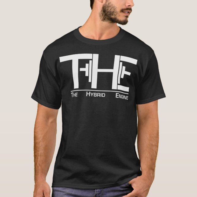 Camiseta Letras blancas del motor híbrido (Anverso)