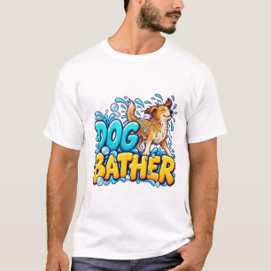 Camiseta Letras Burbuja Bañador de Perros