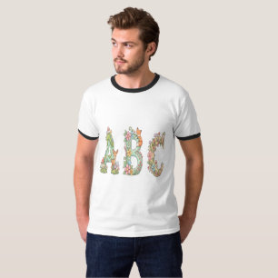 Camiseta Letras caprichosas del bosque ABC con adorables an