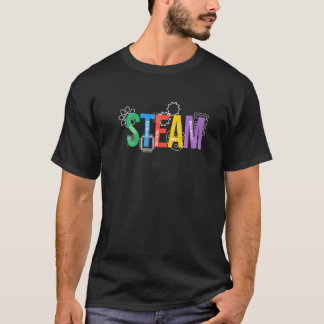 Camiseta Letras Coloridas de Vapor para Profesor del Progra