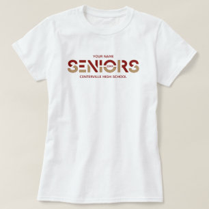 Camiseta Letras cortadas de dos colores de Crimson y oro