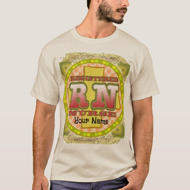 Camiseta Letras cruzadas Enfermera RN (Anverso)