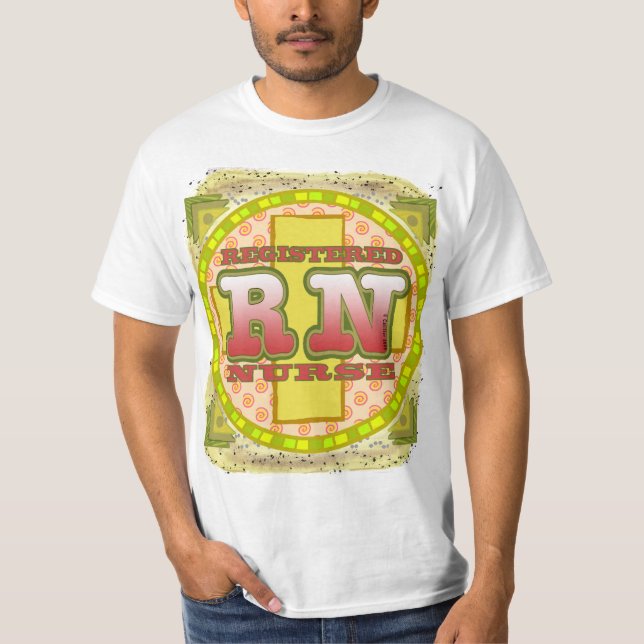 Camiseta Letras cruzadas Enfermera RN (Anverso)