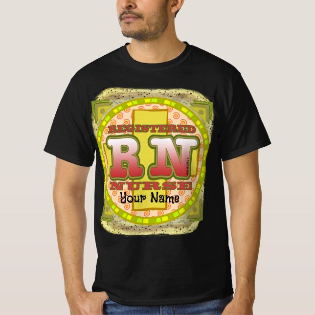 Camiseta Letras cruzadas Enfermera RN (Anverso)