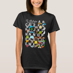 Camiseta Letras de alfabeto español con imágenes. Recordar