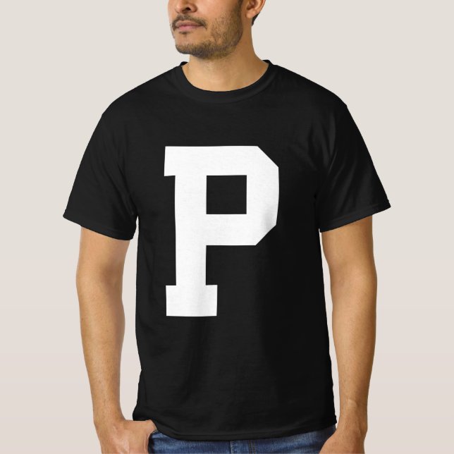 Camiseta Letras de alfabeto P mayúscula (Anverso)