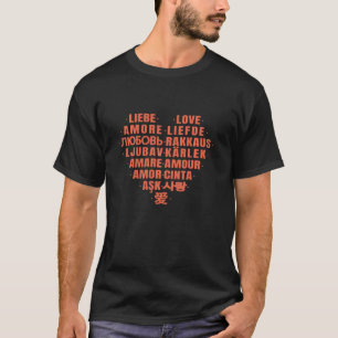 Camiseta Letras De Amor Carta De Amor En Diferentes Idiomas