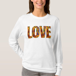 Camiseta Letras de amor con tela de Kente