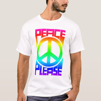 Camiseta Letras de Arcoíris de Paz Por Favor