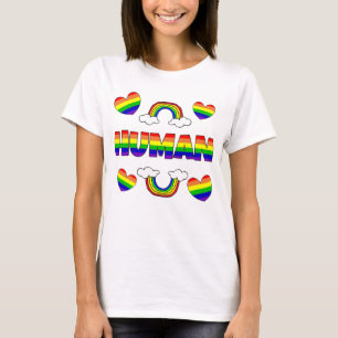 Camiseta Letras de arcoíris humano LGBTQ+