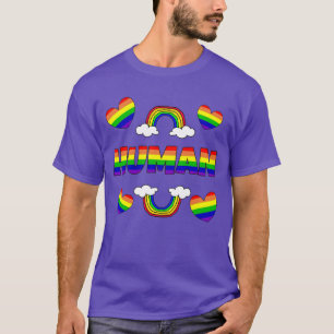 Camiseta Letras de arcoíris humano LGBTQ+