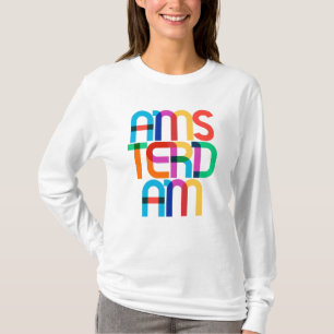 Camiseta Letras de arte pop de los Países Bajos de Amsterda