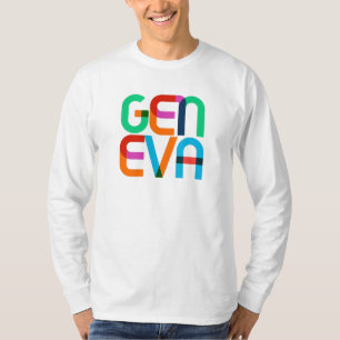 Camiseta Letras de arte pop de Suiza en Ginebra
