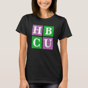 Camiseta Letras de bloque HBCU rosas y verdes
