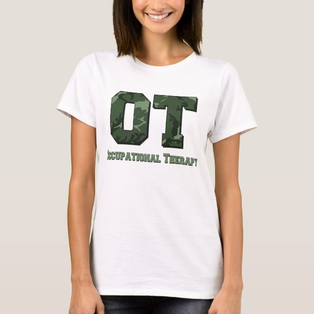 Camiseta letras de camo verde oscuro (Anverso)