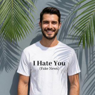 Camiseta Letras de Cita Divertida Odio las Noticias Falsas