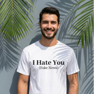 Camiseta Letras de Cita Divertida Odio las Noticias Falsas