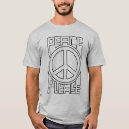 Camiseta Letras de Contorno Negro Paz Por Favor