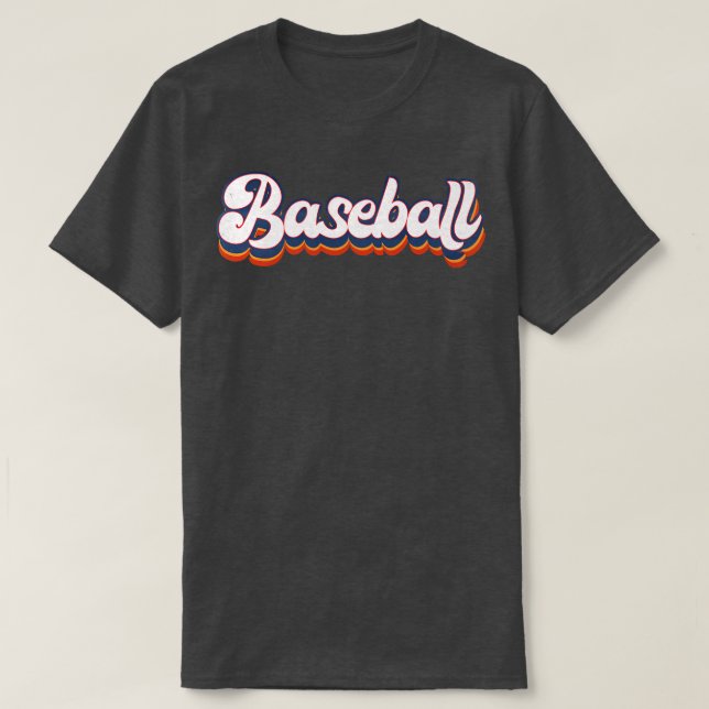 Camiseta Letras de cosecha de béisbol (Diseño del anverso)