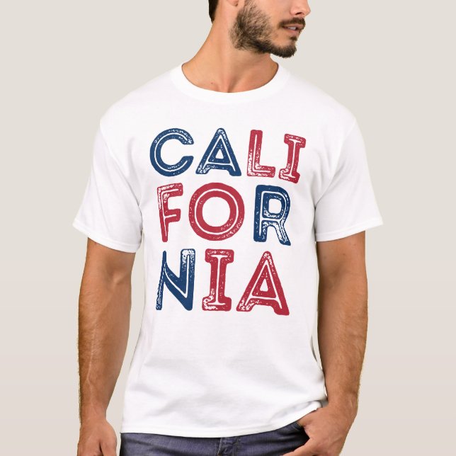Camiseta Letras de estilo grunge de California para camiset (Anverso)