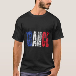 Camiseta Letras de Francia - Bandera francesa angustiada