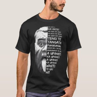 Camiseta Letras de Haka Nueva Zelanda Maorí Negro Kiwi Nz F