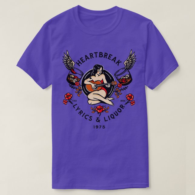 Camiseta Letras de Heartbreak Liquer (Diseño del anverso)