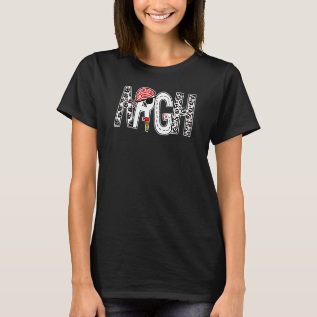 Camiseta Letras de impresión pirata en arco (Anverso)