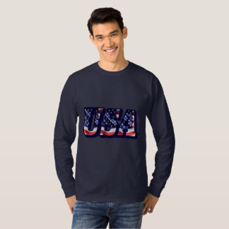 Camiseta Letras de la bandera de Estados Unidos, tee de man