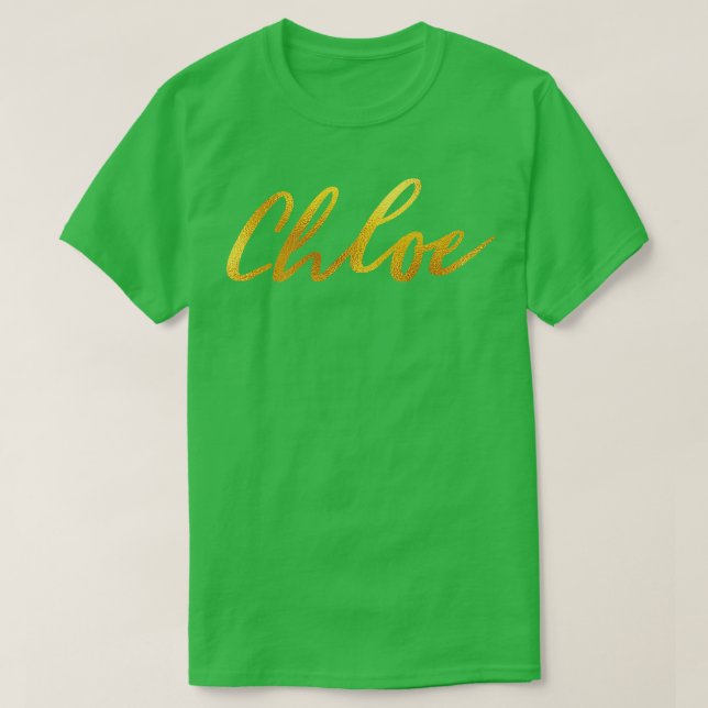Camiseta Letras de mano en nombre de Chloe en letras falsas (Diseño del anverso)