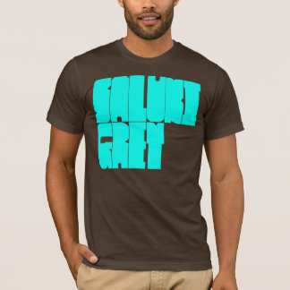 Camiseta Letras de molde ciánicas grises de Saluki