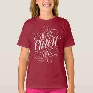 Camiseta Letras de pizarra de Navidad cristianas Cristo