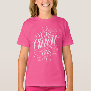 Camiseta Letras de pizarra de Navidad cristianas Cristo