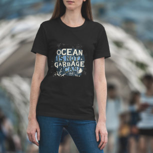 Camiseta Letras de preservación de océanos