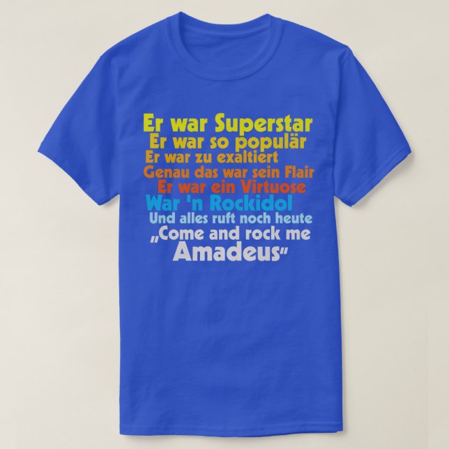 Camiseta Letras de Rock Me Amadeus Falco (Diseño del anverso)