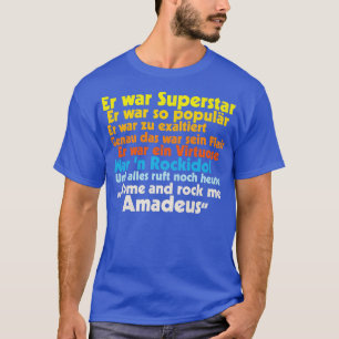 Camiseta Letras de Rock Me Amadeus Falco