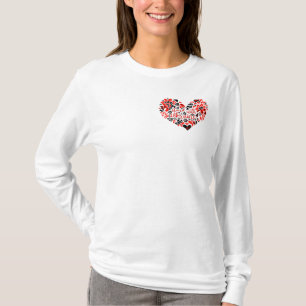 Camiseta Letras de "Stand with Ukraine" y corazón