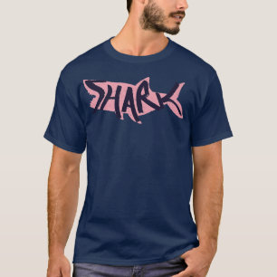 Camiseta Letras de tiburón sobre silueta de tiburón