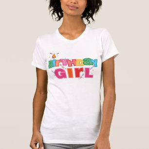 Camiseta Letras del chica del cumpleaños
