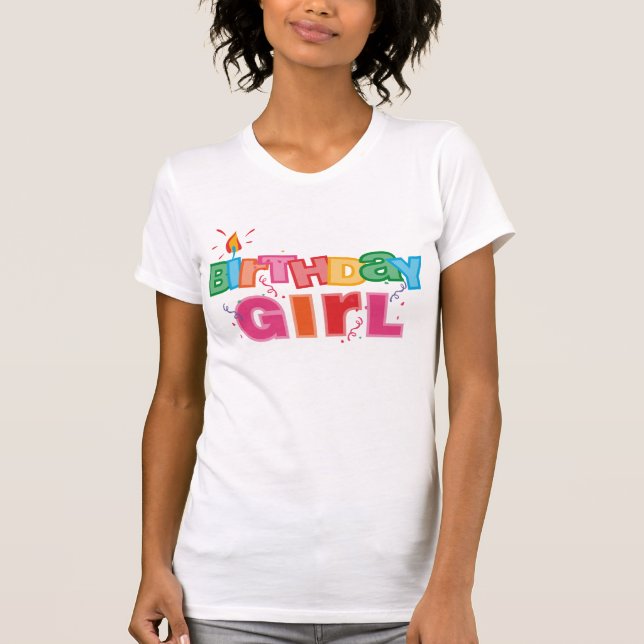 Camiseta Letras del chica del cumpleaños (Anverso)