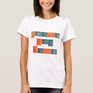 Camiseta Letras del papel de lija del AMOR de la ALEGRÍA de