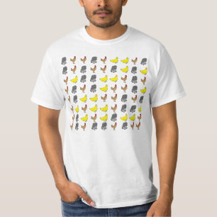 Camiseta Letras del pato del mono del pollo