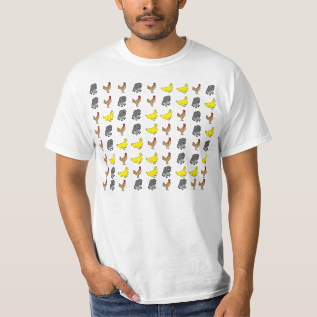 Camiseta Letras del pato del mono del pollo (Anverso)