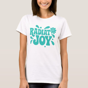 Camiseta Letras del retro de la alegría de radiación