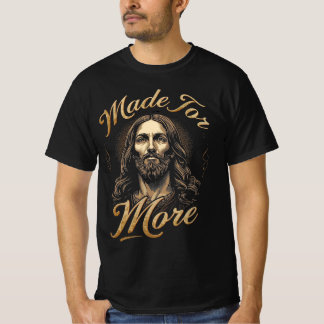 Camiseta Letras doradas de Jesús gráfico Hecho para Más