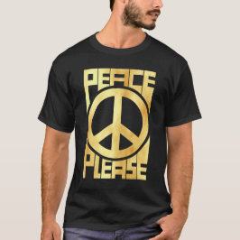 Camiseta Letras doradas suaves Paz por favor